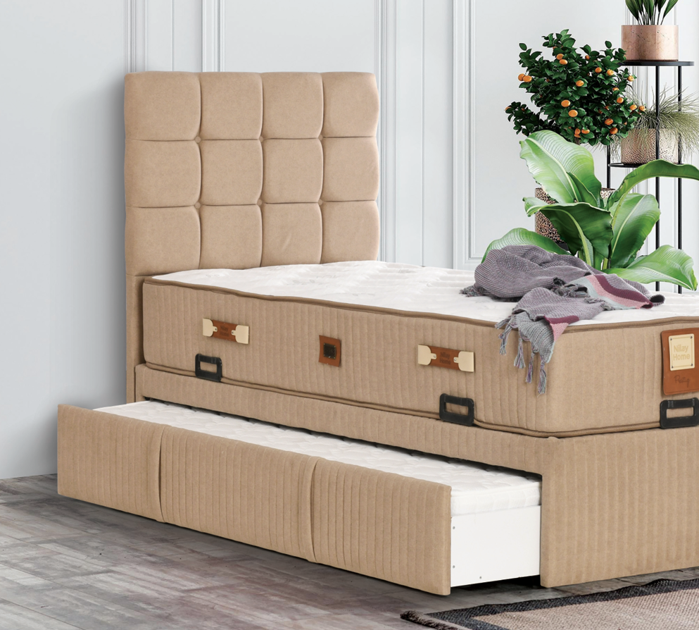 MUME Mobilya Yavrulu 90*190 Elegance Baza Başlık Seti