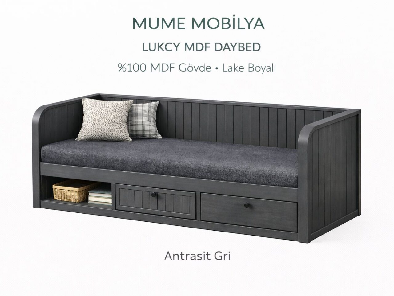 MUME Lucky MDF Daybed Antresit Gri