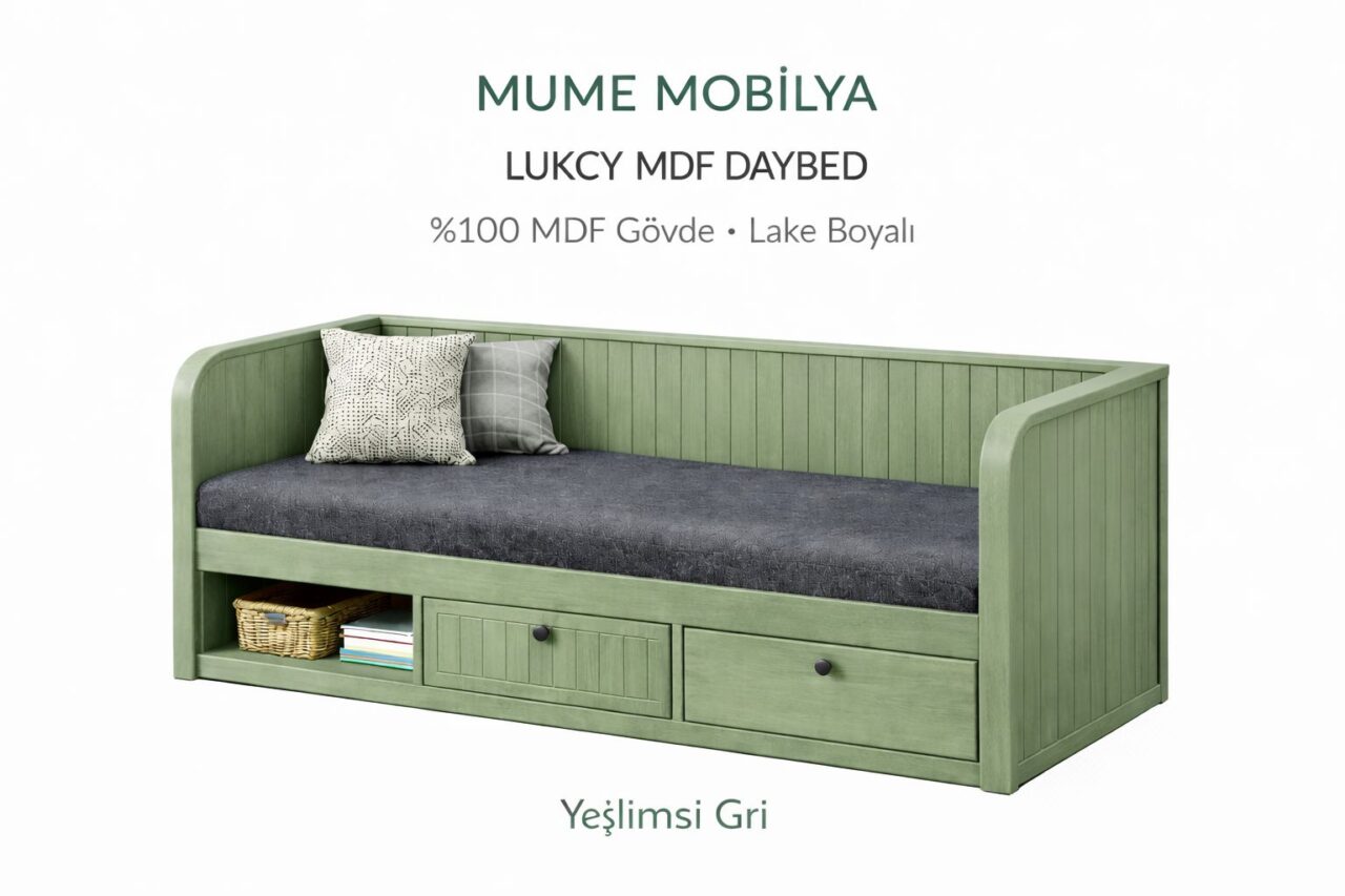 MUME Lucky MDF Daybed Yeşilimsi Gri