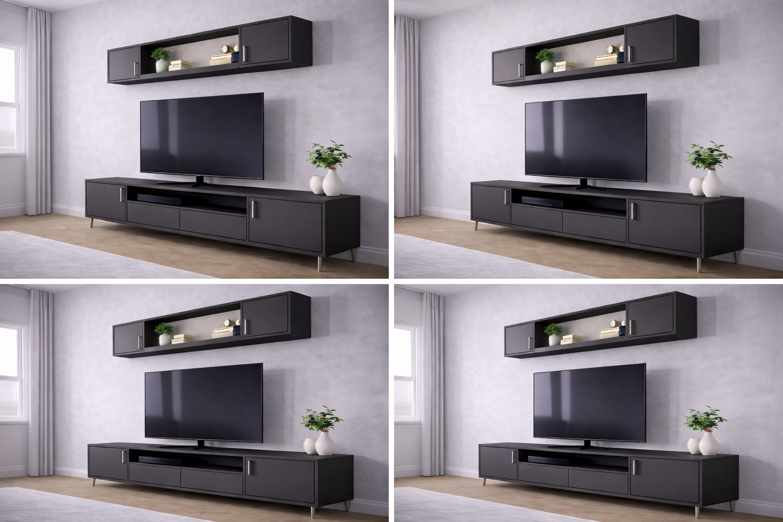 MUME Nova Tv ünitesi 200cm Antresit Gri - Görsel 2