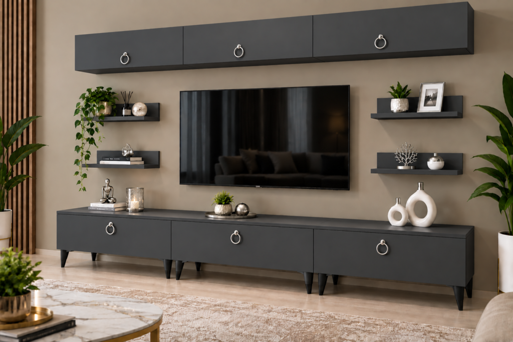 Liva TV Ünitesi 270 cm – Antresit